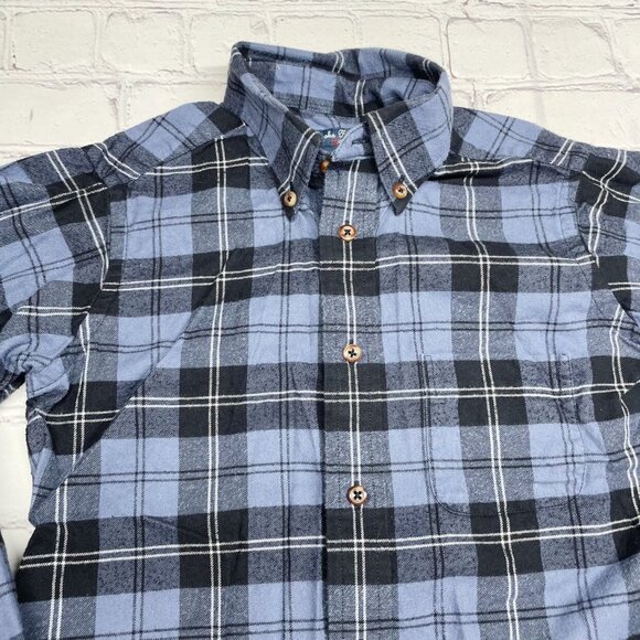 Brooks Brothers Fleece Flannel Button-up Kids S Blue Cotton - Picture 3 of 6